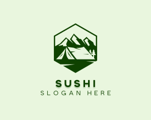 Mountain Camping Tent  logo design