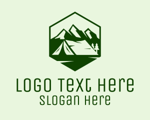 Tent - Mountain Camping Tent logo design