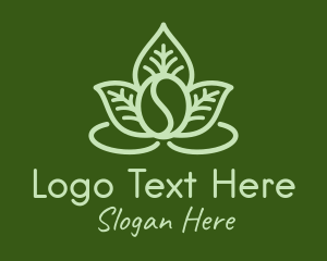 Cafe - Coffee Bean Leaves logo design