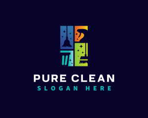 Cleaning Tools Housekeeping logo design