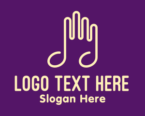 Songwriting - Musical Note Hands logo design