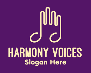 Choir - Musical Note Hands logo design