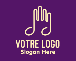 Music Conductor - Musical Note Hands logo design