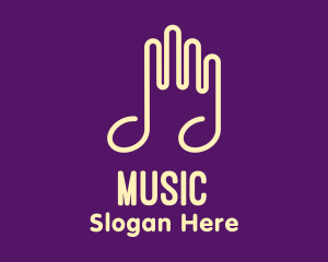 Musical Note Hands logo design