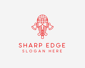 Viking Axe Warrior  logo design