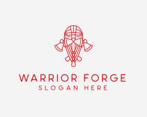 Viking Axe Warrior  logo design