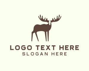Animal - Moose Antler Wildlife logo design