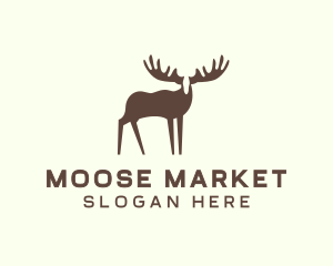 Moose - Moose Antler Wildlife logo design