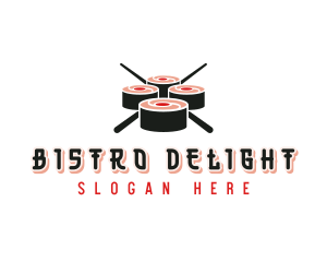 Chopstick Sushi Sashimi logo design