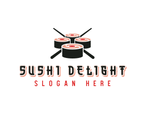 Chopstick Sushi Sashimi logo design