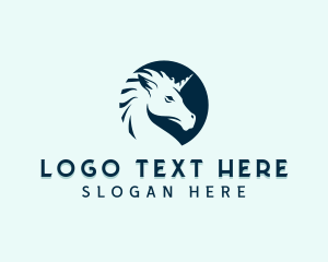 Equine - Mythical Unicorn Horse logo design