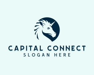 Mythical Unicorn Horse logo design