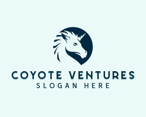 Mythical Unicorn Horse logo design