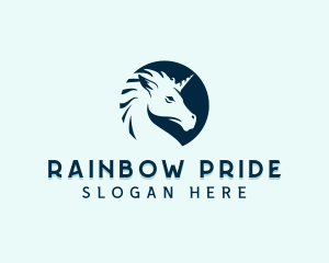 Mythical Unicorn Horse logo design