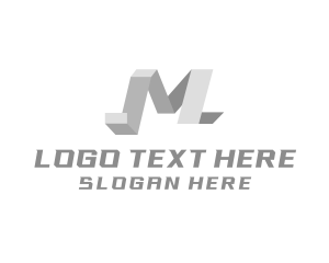 Contractor - Origami Fold Letter M logo design