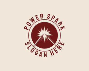 Electrical Voltmeter Spark logo design