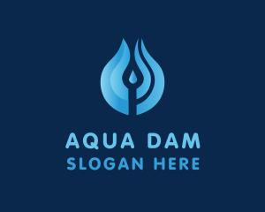 Dam - Water Droplet Aqua logo design