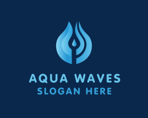 Water Droplet Aqua logo design