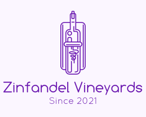 Zinfandel - Champagne Bottle Corkscrew logo design