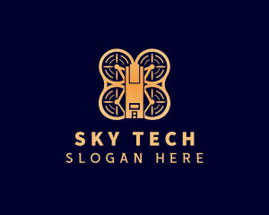 Drone - Quadcopter Aerial Drone logo design