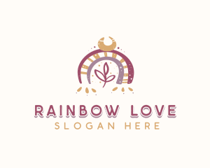 Crescent Boho Rainbow logo design