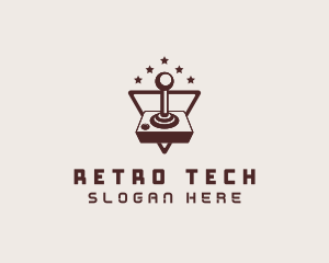 Retro Game Joystick logo design