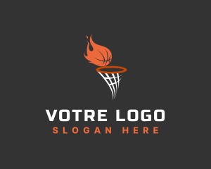Competition - Flaming Basketball Hoop logo design