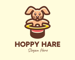 Cute Rabbit Hat Party logo design