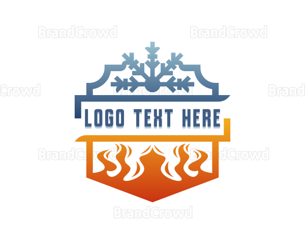 Snowflake Cooling Fire Heating Logo