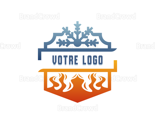 Snowflake Cooling Fire Heating Logo