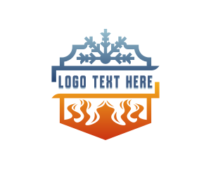 Cold - Snowflake Cooling Fire Heating logo design