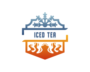 Snowflake Cooling Fire Heating logo design