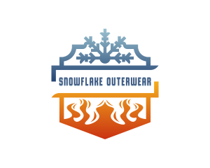 Snowflake Cooling Fire Heating logo design