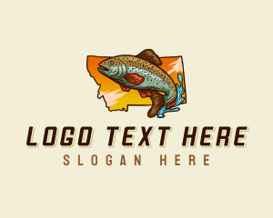 Trout Fish - Montana Outdoor Fishing logo design