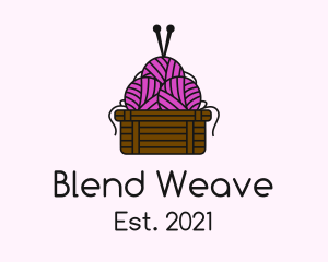 Yarn Ball Basket  logo design