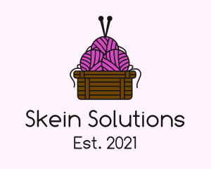 Skein - Yarn Ball Basket logo design