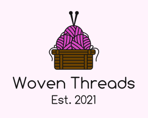 Yarn Ball Basket  logo design