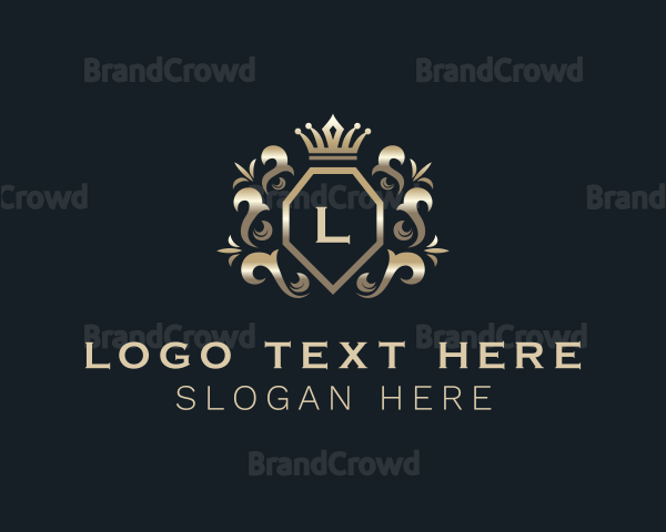 Metallic Crown Shield Logo