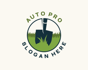 Grass Lawn Shovel Logo