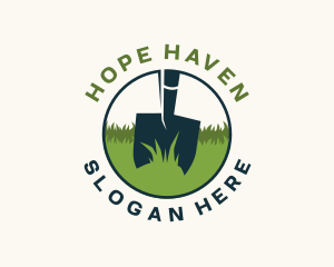 Lawn Care - Grass Lawn Shovel logo design