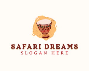 African Drum Instrument logo design