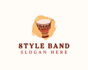 African Drum Instrument logo design