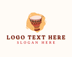 African Drum Instrument Logo