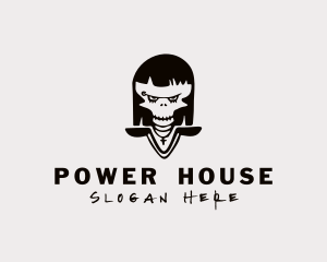 Skull Punk Woman Logo