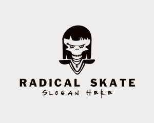 Skull Punk Woman logo design