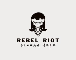 Skull Punk Woman logo design