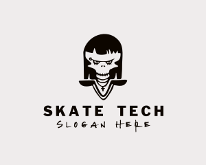 Skull Punk Woman logo design