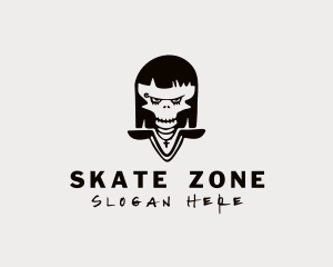 Skull Punk Woman logo design