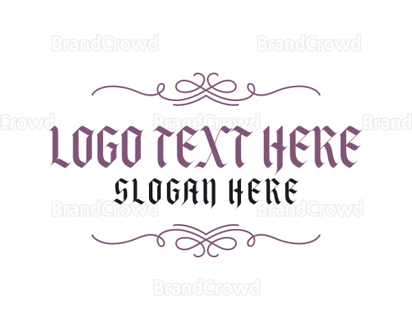 Gothic Banner Wordmark Logo