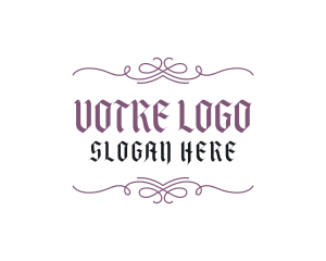 Gothic Banner Wordmark Logo